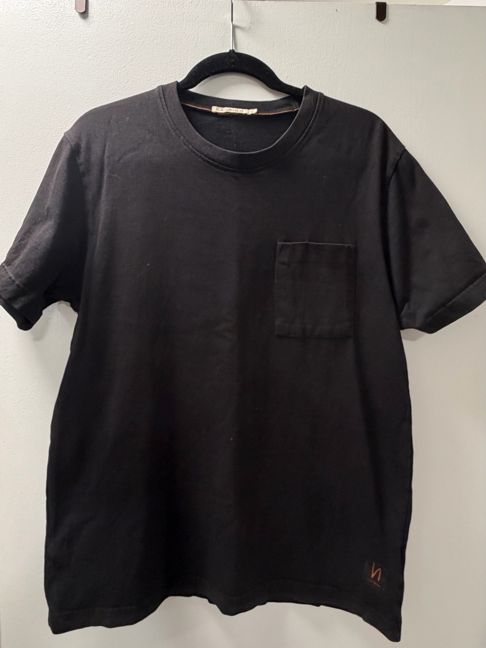 Nudie Jeans Black Short-Sleeve Pocket Tee